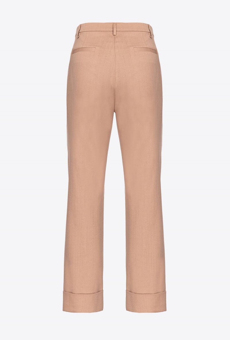 DARK LATTE Pinko Flannel trousers | MYDFL69567