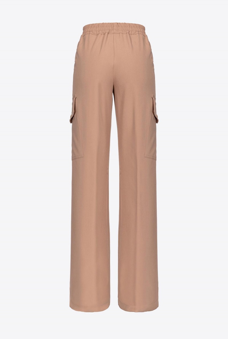DARK LATTE Pinko Flowing cargo trousers | BMYSO96983