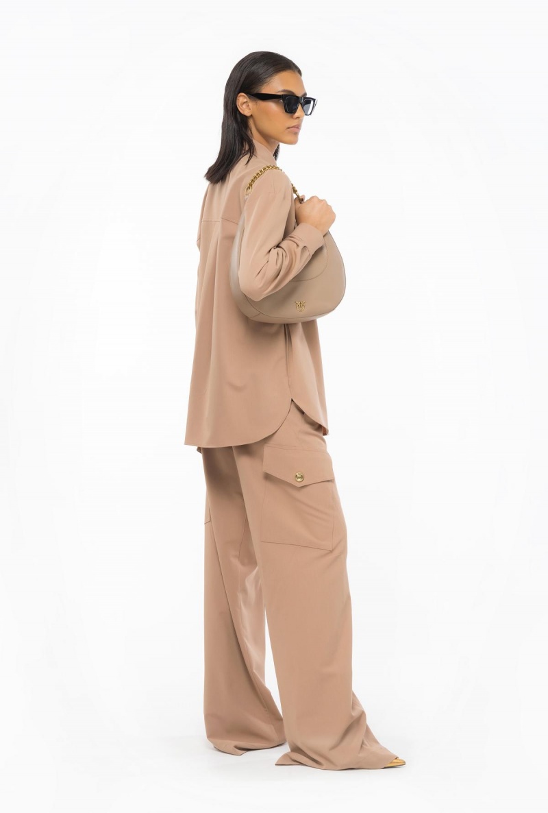 DARK LATTE Pinko Flowing shirt with small pockets | MYQAV32528