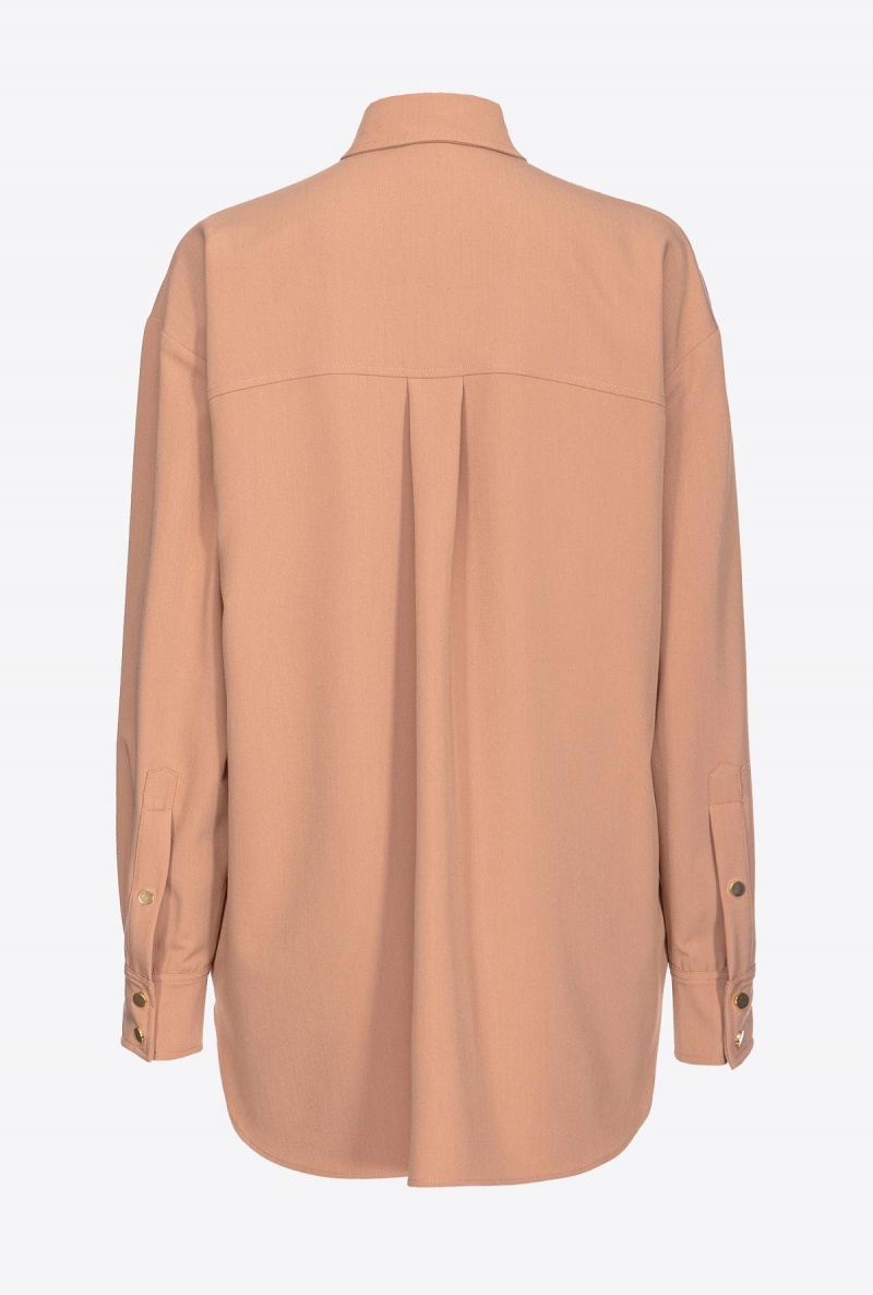 DARK LATTE Pinko Flowing shirt with small pockets | MYQAV32528