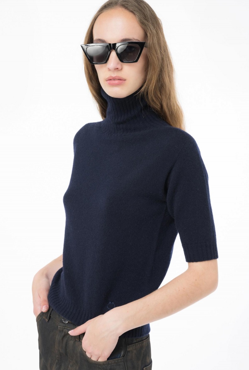 DARK NAVY BLUE Pinko Cashmere-blend high-neck sweater | MYJZR55699
