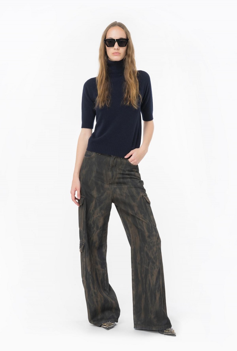 DARK NAVY BLUE Pinko Cashmere-blend high-neck sweater | MYJZR55699