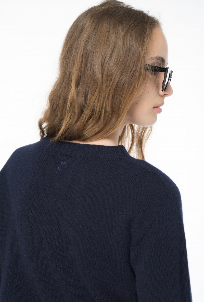 DARK NAVY BLUE Pinko Cropped cashmere-blend pullover | MYJVR40948
