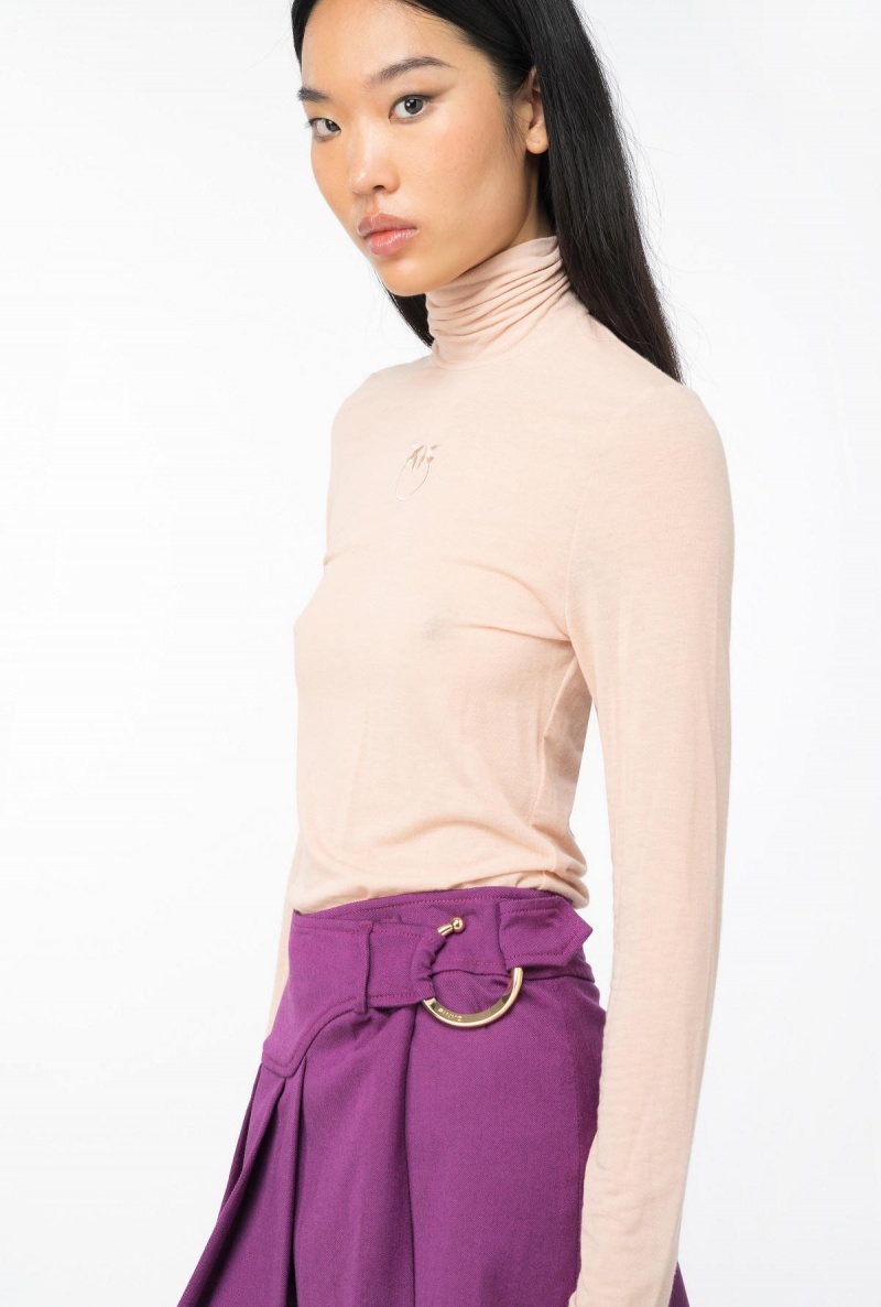 DARK PURPLE Pinko Flannel mini skirt with piercing buckle | FMYHY74598