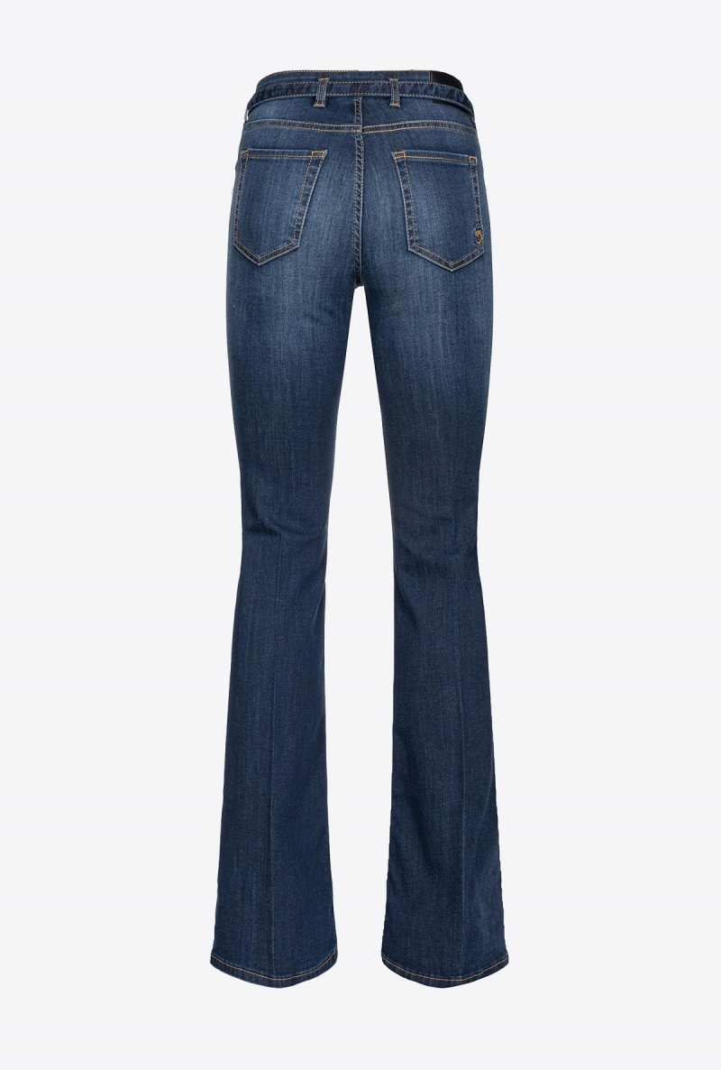 DARK WASH Pinko Stretch denim bell-bottom jeans | QMYWA69780