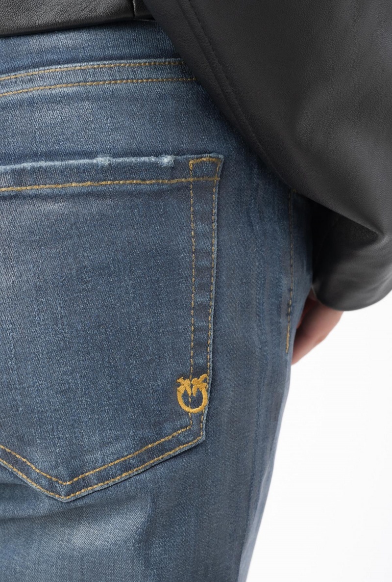 DARK WASH Pinko Wet-look denim skinny jeans | MYEGJ90777