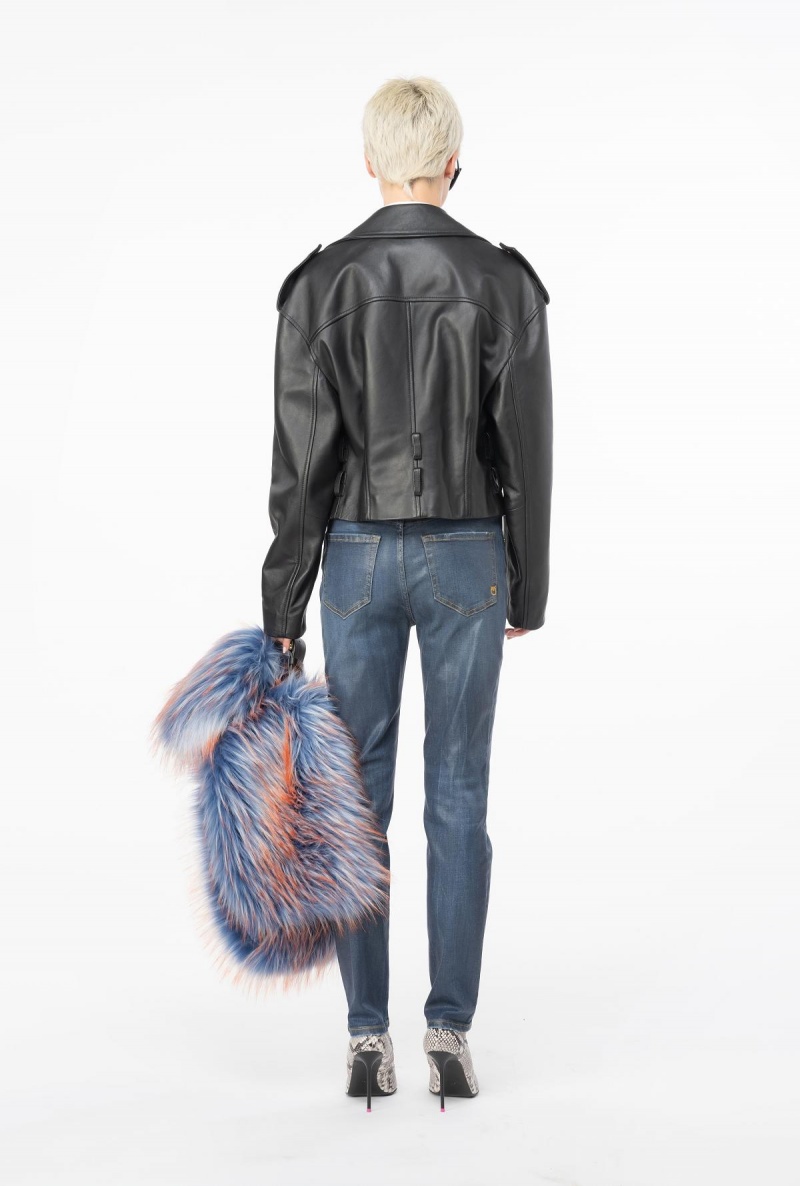 DARK WASH Pinko Wet-look denim skinny jeans | MYEGJ90777