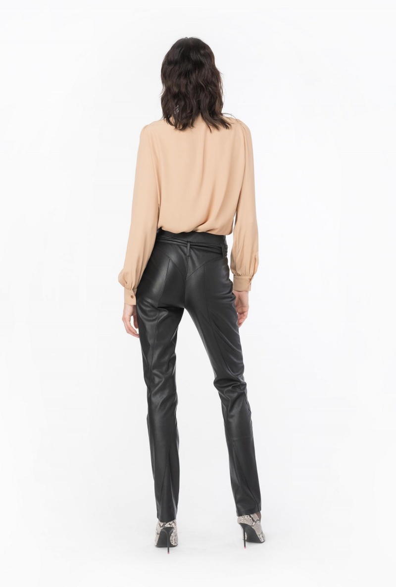 DESERT PINK Pinko Crepe de Chine blouse with sash | UMYND53123