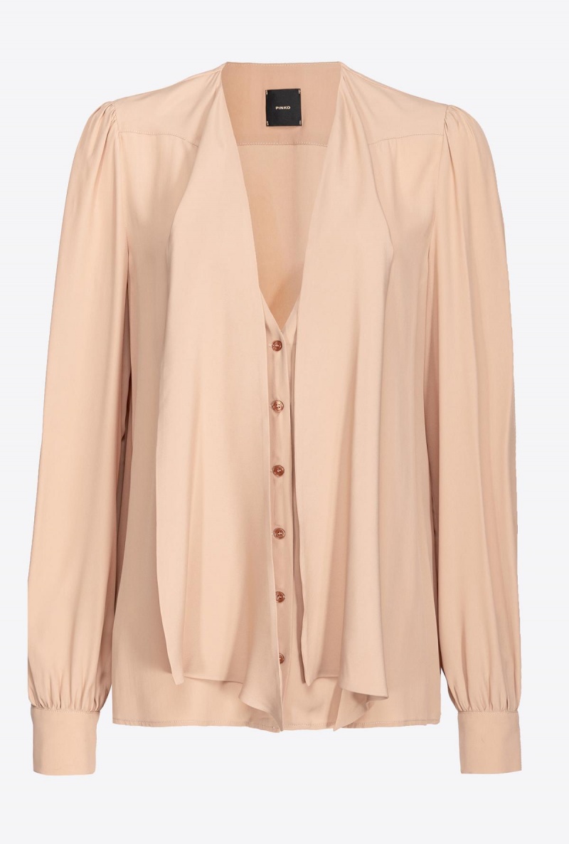 DESERT PINK Pinko Crepe de Chine blouse with sash | UMYND53123
