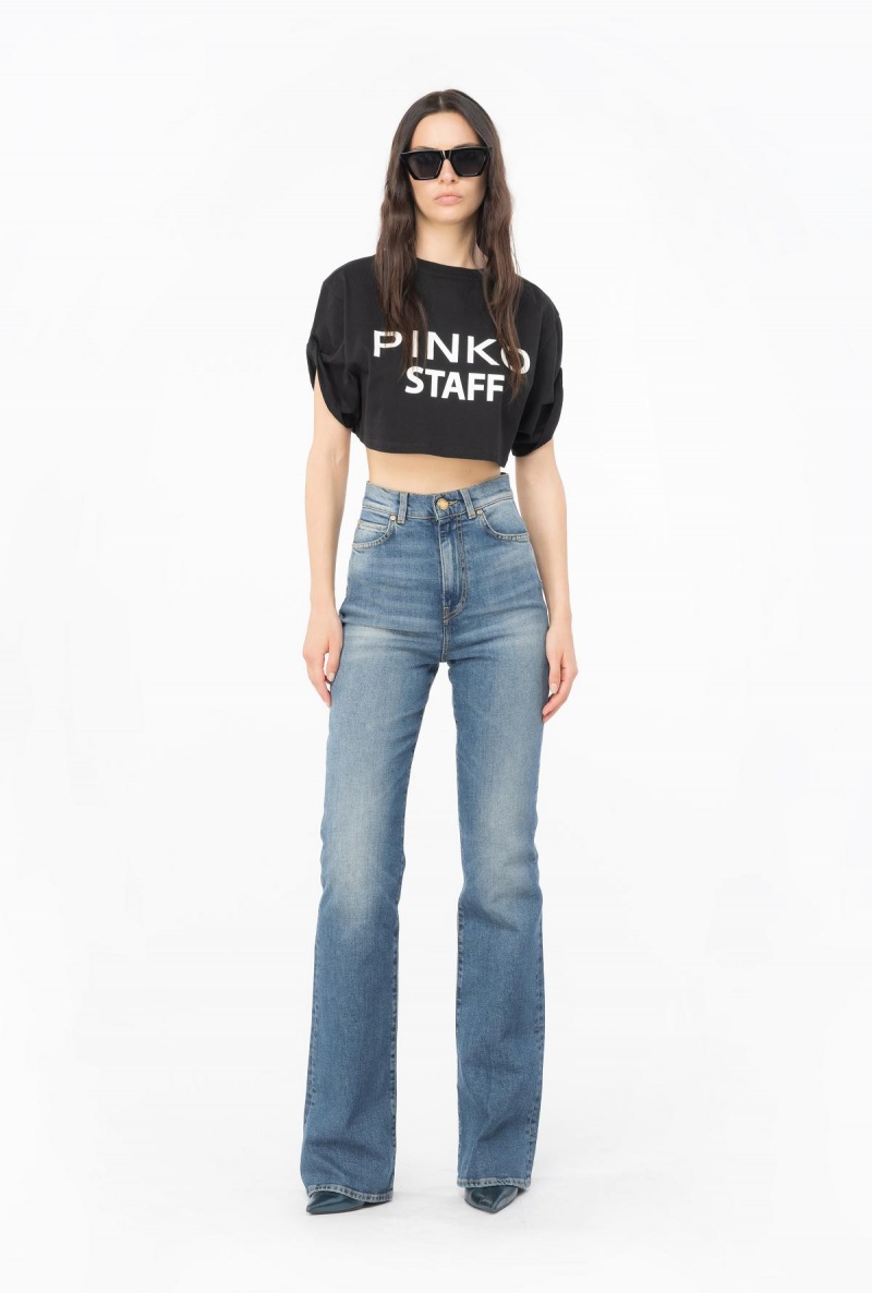 DIRTY WASH Pinko Flared vintage denim jeans | SMYVO66164