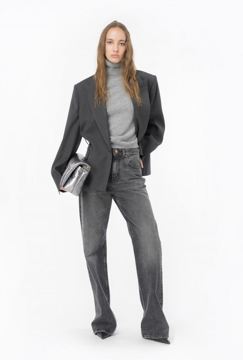 DRIZZLE GREY Pinko Cashmere-blend high-neck sweater | UMYTG68139