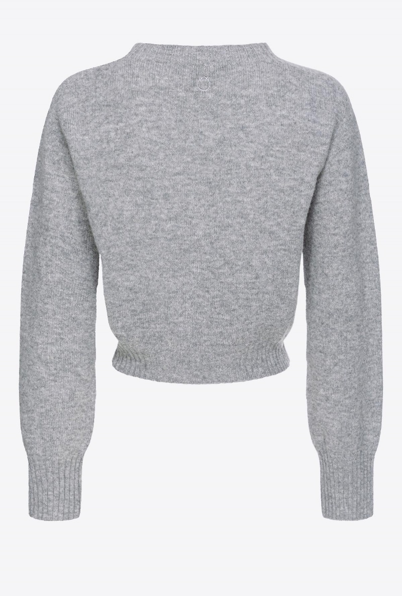 DRIZZLE GREY Pinko Cropped cashmere-blend pullover | YMYGT41107