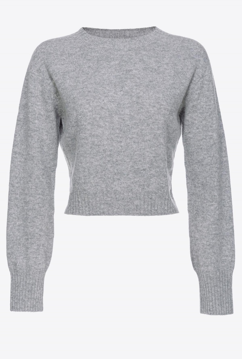 DRIZZLE GREY Pinko Cropped cashmere-blend pullover | YMYGT41107