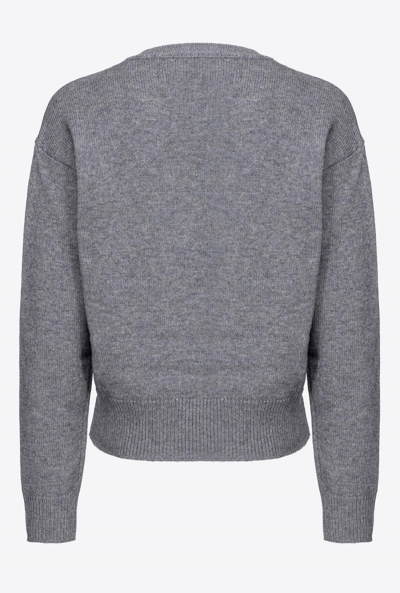DRIZZLE GREY Pinko Love Birds pullover | BMYSO44546