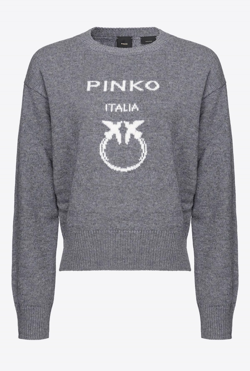 DRIZZLE GREY Pinko Love Birds pullover | BMYSO44546