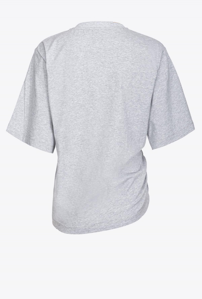 DRIZZLE GREY Pinko T-shirt with rhinestone necklace | MYQCS16114