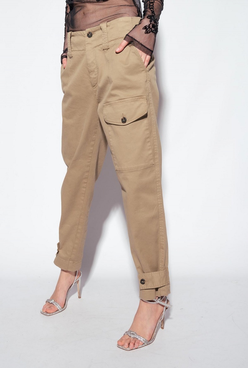 ELM WOOD BROWN Pinko Cotton cargo trousers | MYZPD97551