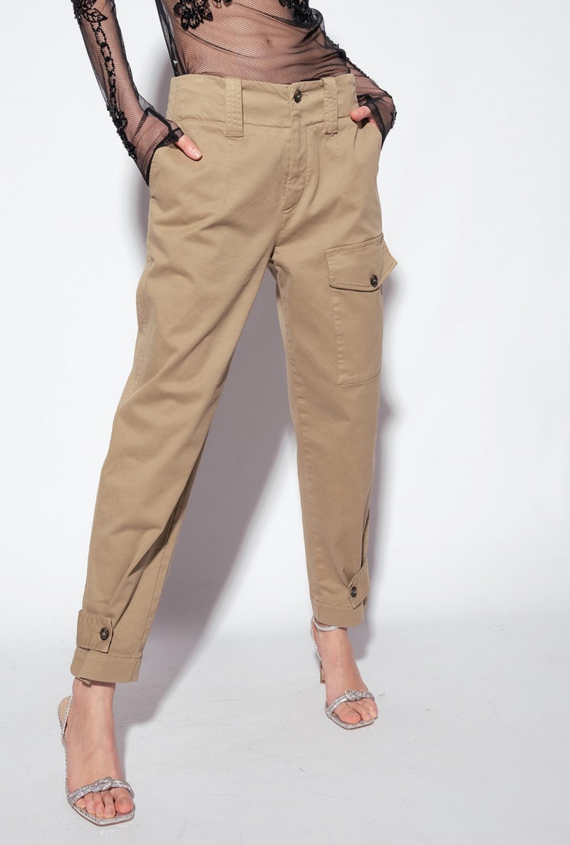ELM WOOD BROWN Pinko Cotton cargo trousers | MYZPD97551