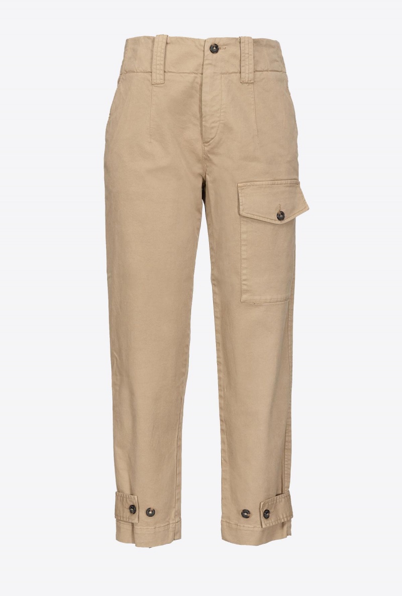 ELM WOOD BROWN Pinko Cotton cargo trousers | MYZPD97551