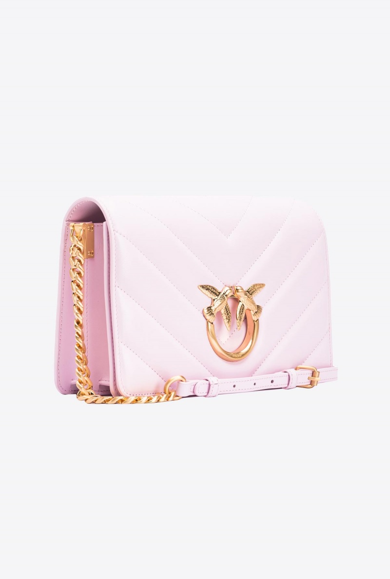 FESTIVAL BLOOM-BRUSHED GOLD Pinko Classic Love Bag Click Big Chevron | MYJKU40874