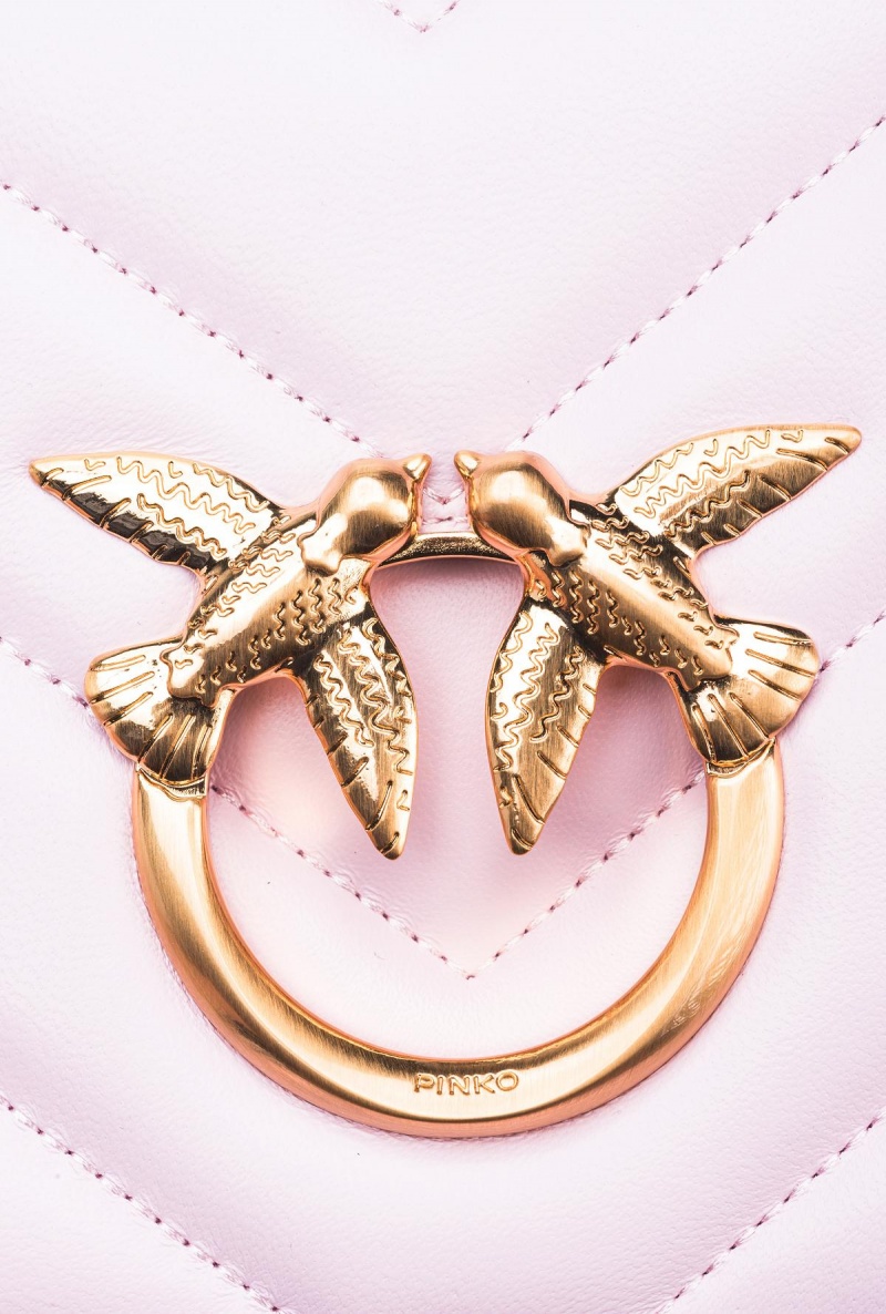 FESTIVAL BLOOM-BRUSHED GOLD Pinko Classic Love Bag Click Big Chevron | MYJKU40874