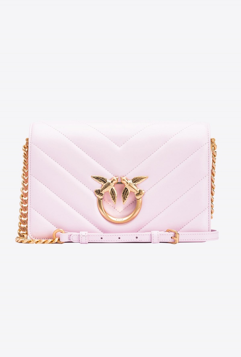 FESTIVAL BLOOM-BRUSHED GOLD Pinko Classic Love Bag Click Big Chevron | MYDFL22324