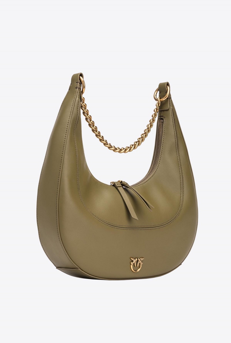FIR GREEN-ANTIQUE GOLD Pinko Classic Brioche Bag Hobo | SMYNY45626