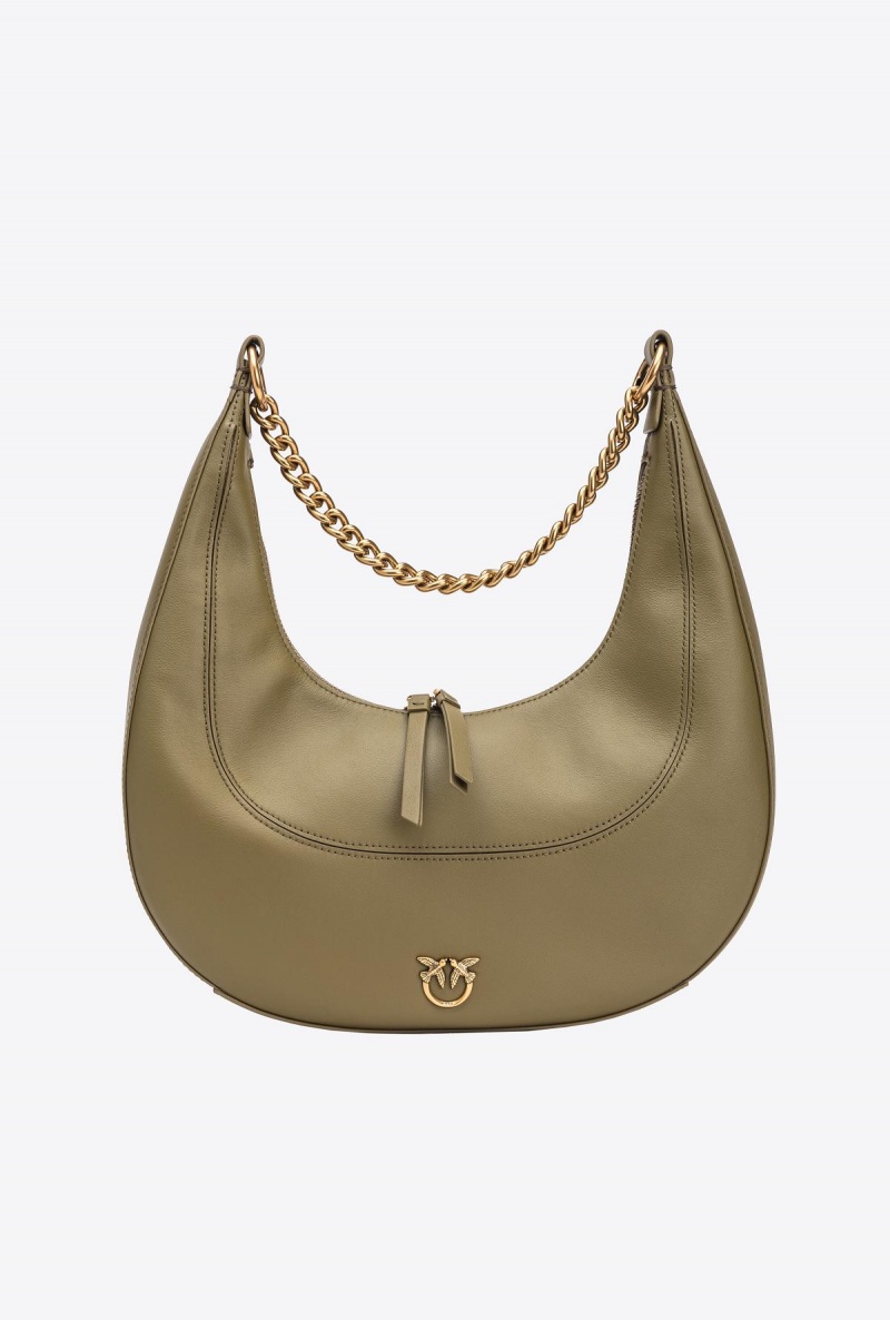 FIR GREEN-ANTIQUE GOLD Pinko Classic Brioche Bag Hobo | SMYNY45626