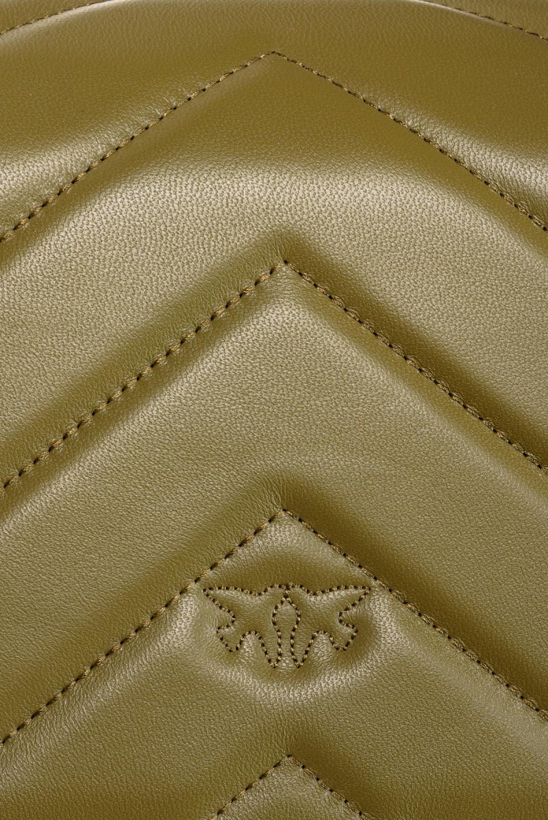 FIR GREEN-ANTIQUE GOLD Pinko Classic Love Bag Click Big Chevron | MYDYB15110