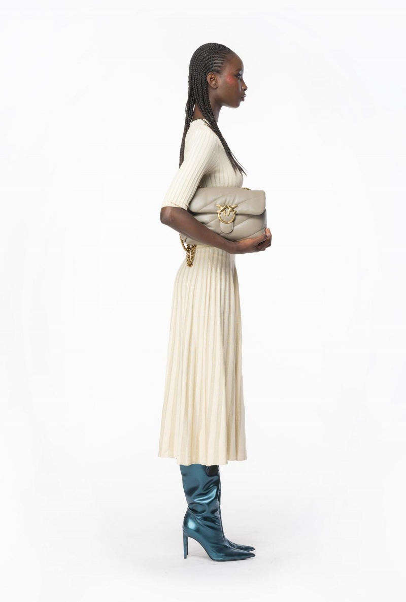 FOG BEIGE Pinko Two-tone knit dress | ZMYMJ57856