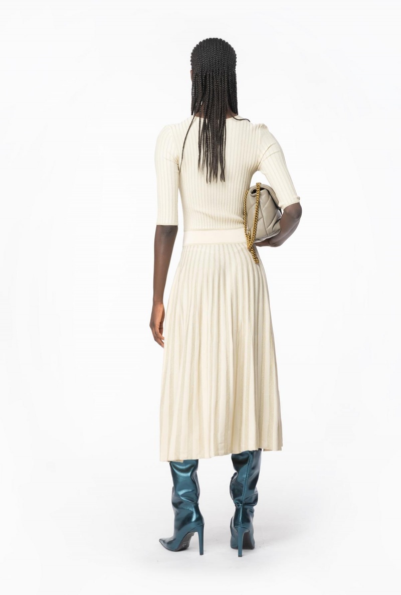 FOG BEIGE Pinko Two-tone knit dress | ZMYMJ57856