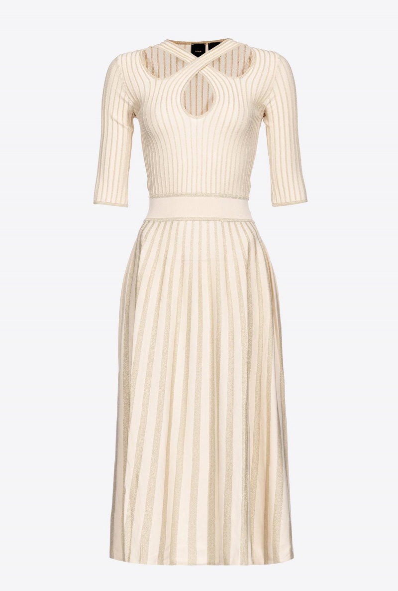 FOG BEIGE Pinko Two-tone knit dress | ZMYMJ57856
