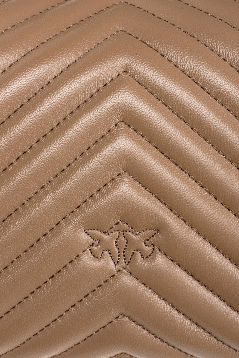 GINGER BISCUIT-ANTIQUE GOLD Pinko Classic Lady Love Bag Puff Chevron | YMYGT34270