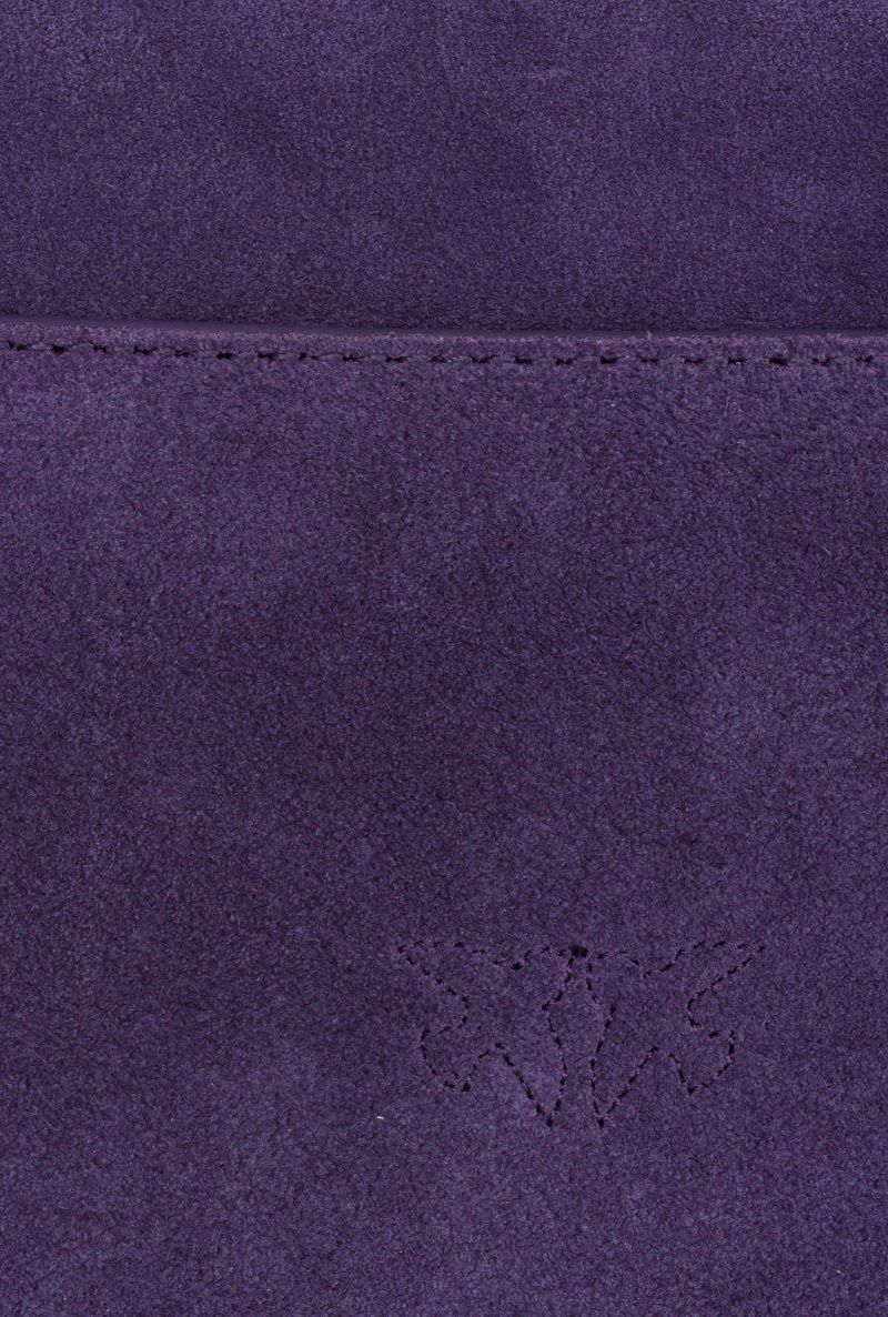 GRAPE PURPLE-ANTIQUE GOLD Pinko Cupido Bag Baguette in suede | MYDYB96710