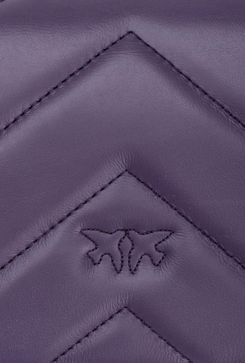 GRAPE PURPLE-ANTIQUE GOLD Pinko Mini Love Bag Click Big Chevron | XMYBH41875