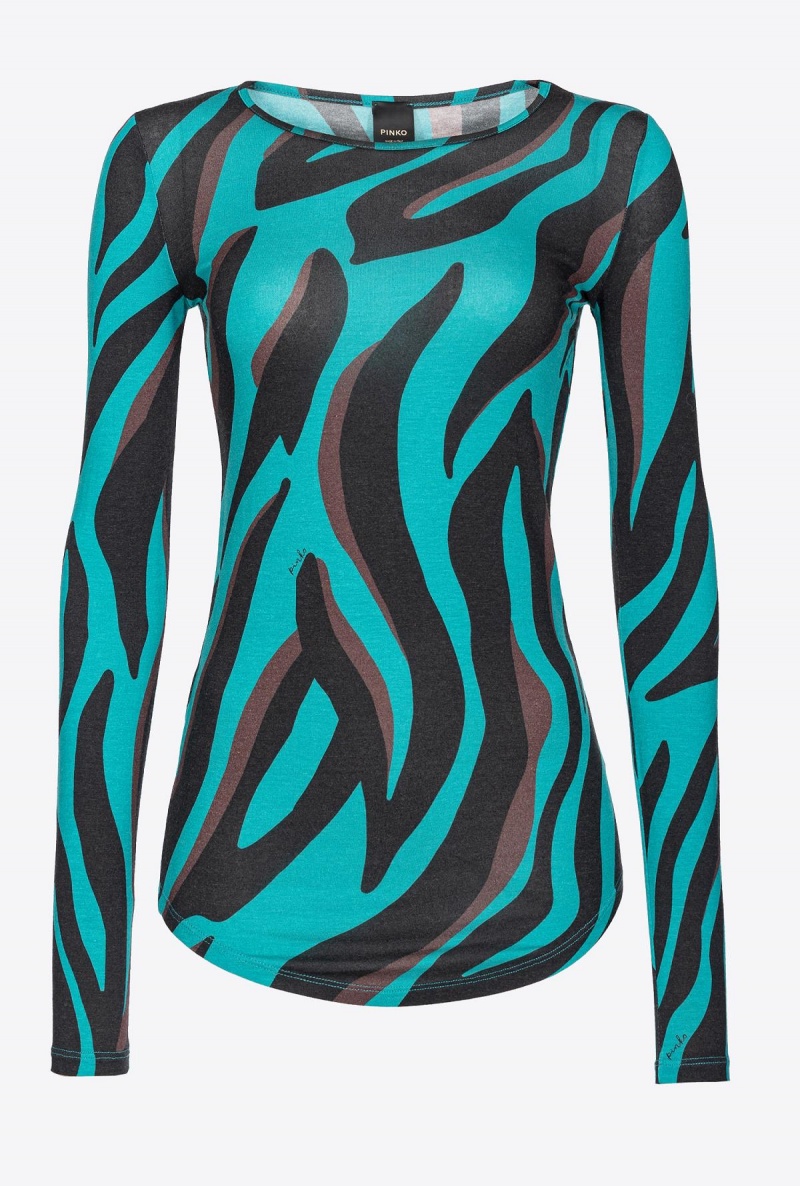 GREEN/BLACK/BURGUNDY Pinko Psychedelic animal-print sweater | UMYTG19034