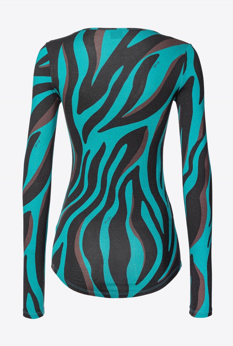 GREEN/BLACK/BURGUNDY Pinko Psychedelic animal-print sweater | UMYTG19034