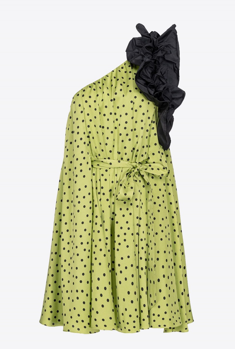 GREEN/BLACK Pinko Polka-dot mini dress | YMYGT97436