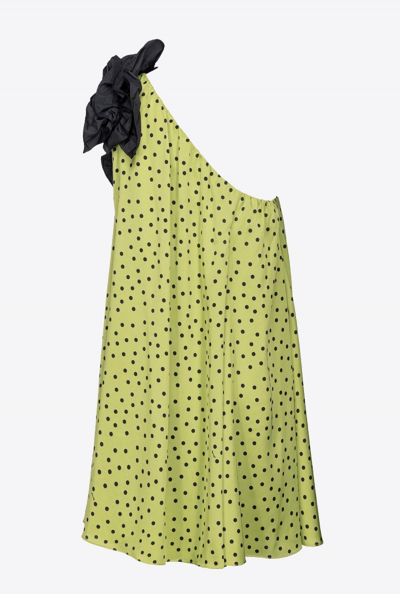 GREEN/BLACK Pinko Polka-dot mini dress | YMYGT97436