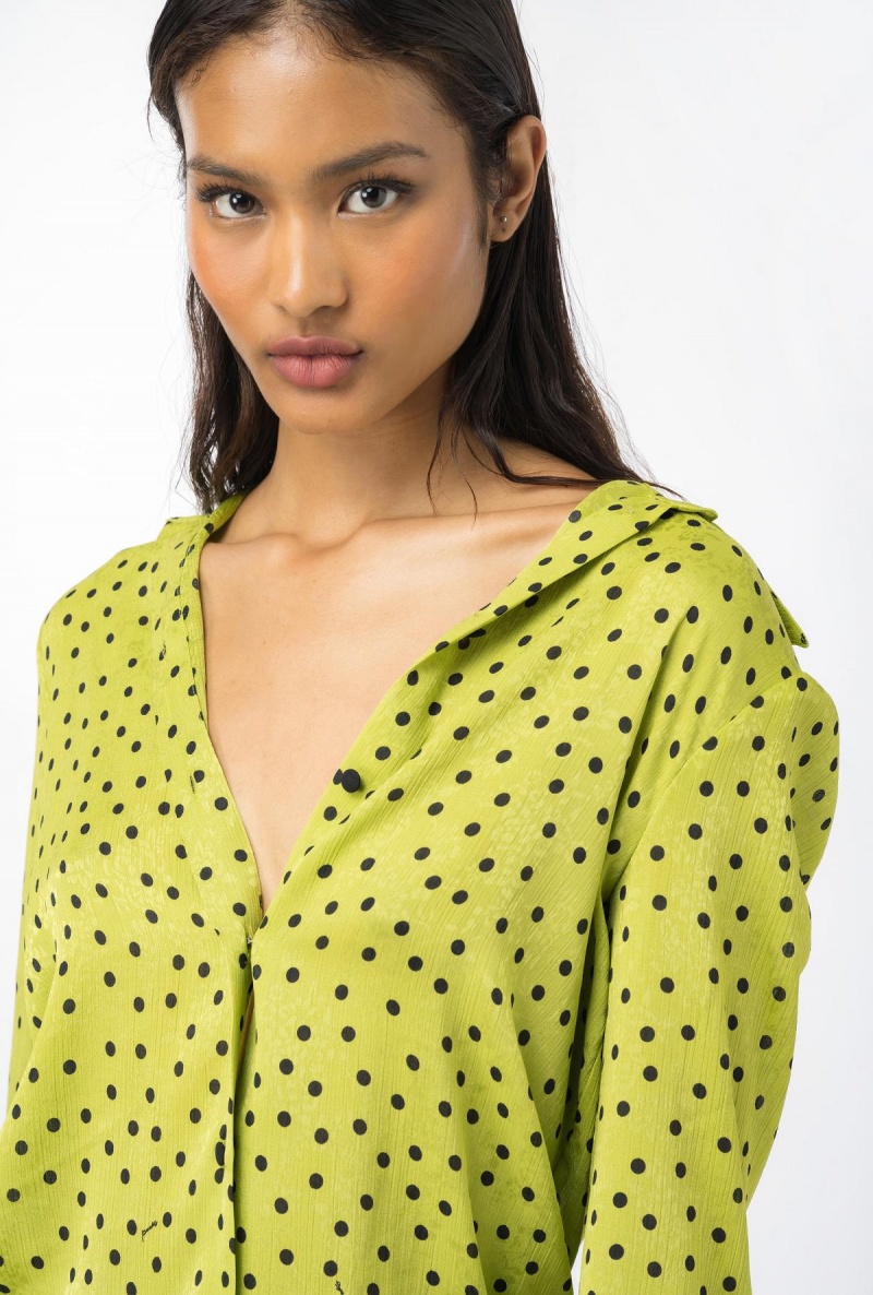 GREEN/BLACK Pinko Polka-dot shirt | FMYUI47645
