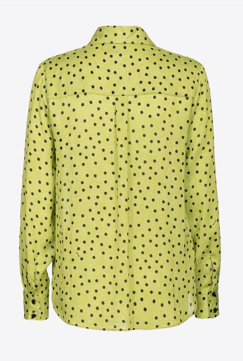 GREEN/BLACK Pinko Polka-dot shirt | FMYUI47645