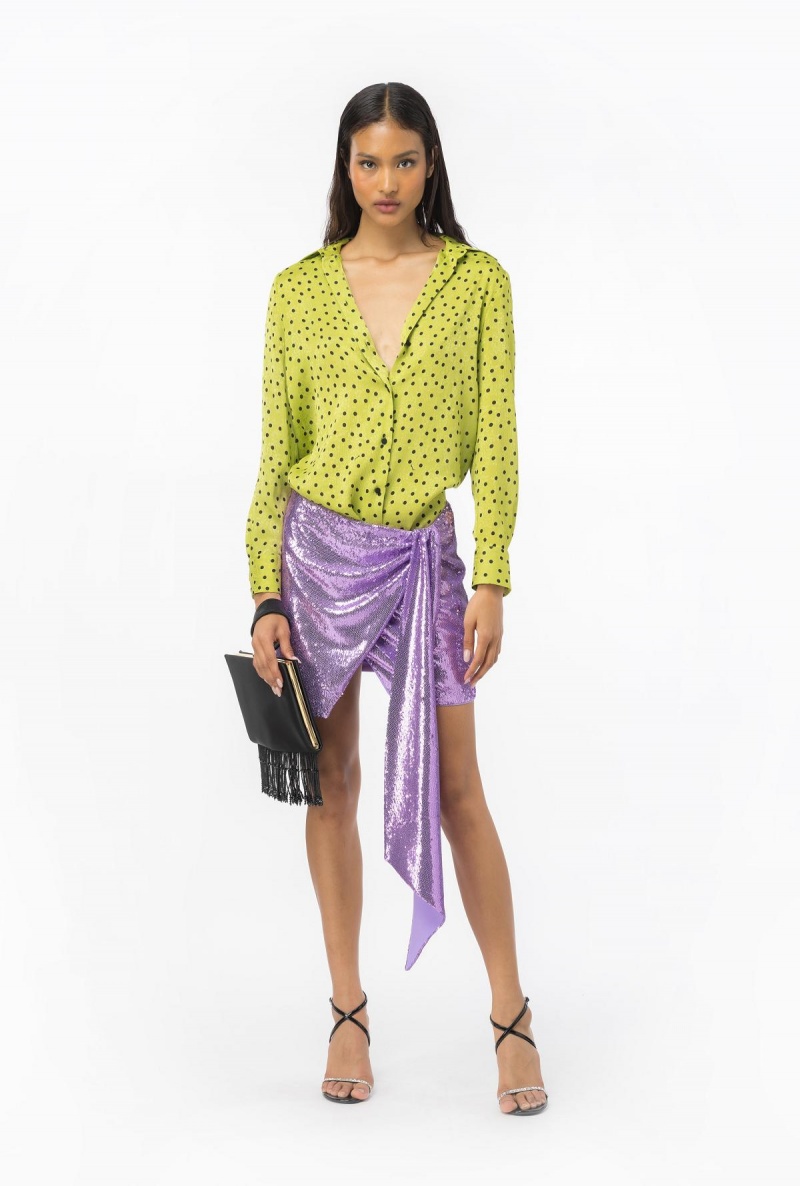 GREEN/BLACK Pinko Polka-dot shirt | FMYUI47645