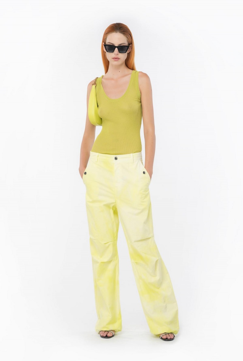GREEN - SOLFATARA Pinko Tie-dyed cotton utility trousers | MYCVG18419