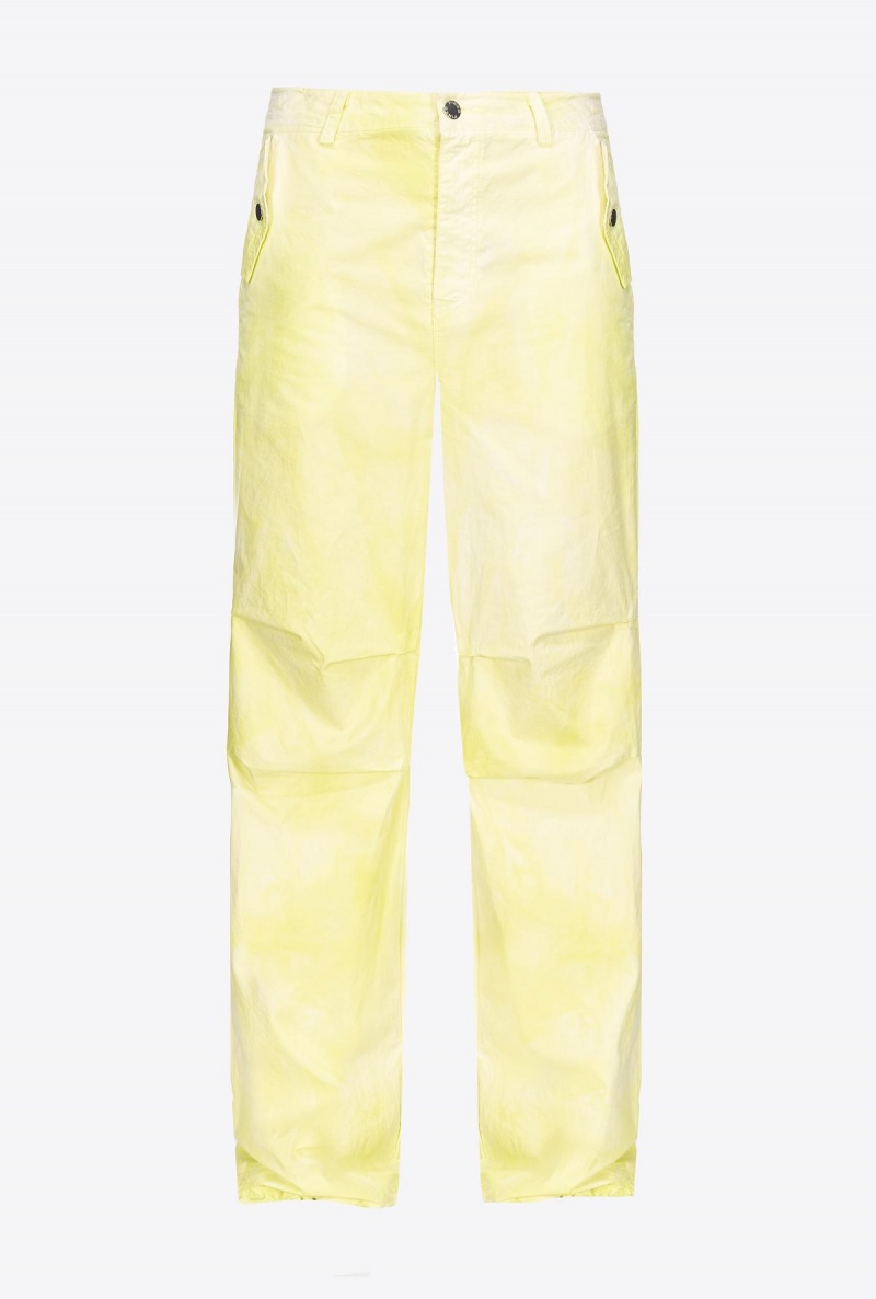GREEN - SOLFATARA Pinko Tie-dyed cotton utility trousers | MYCVG18419