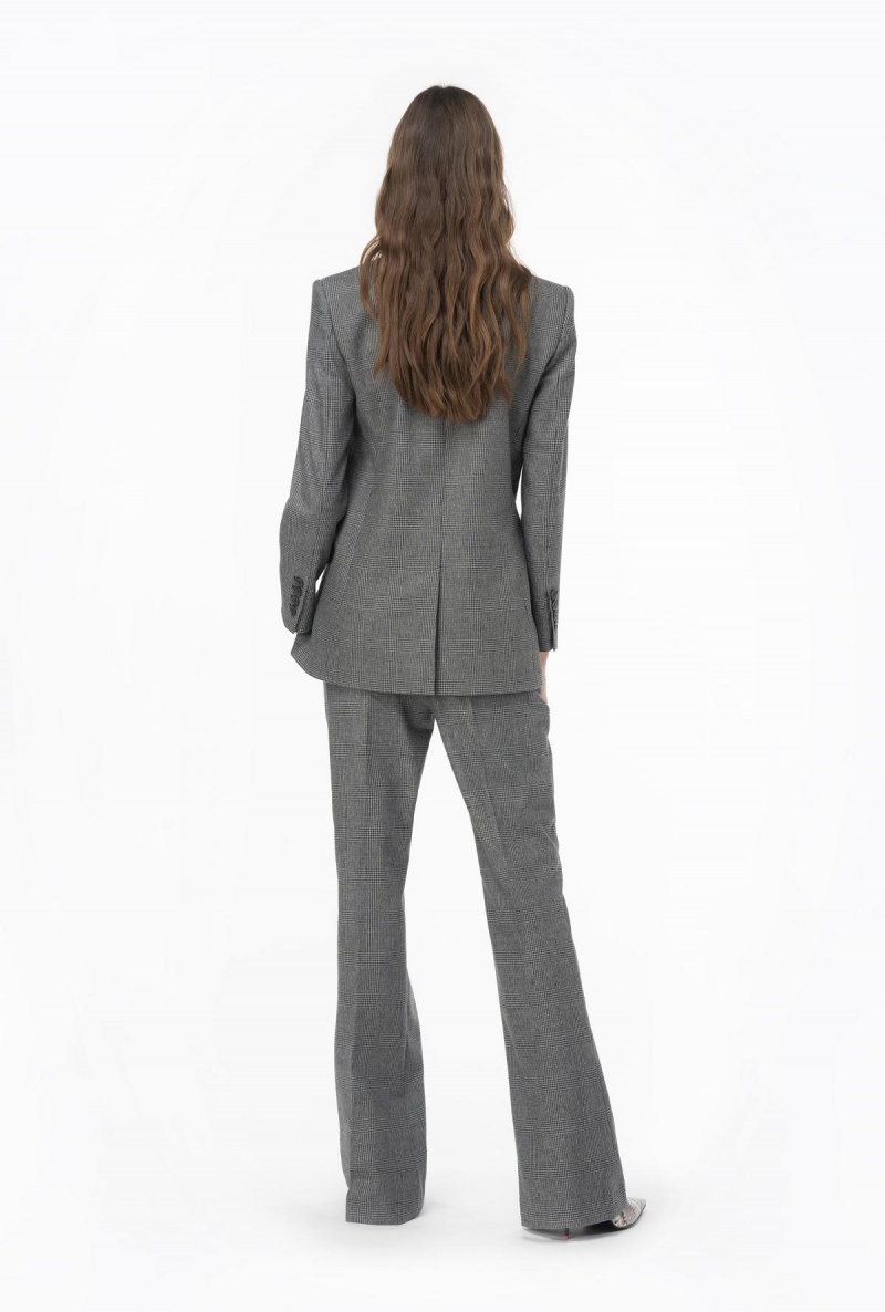 GREY/BLACK Pinko Prince-of-Wales flannel blazer | MYNZX93529