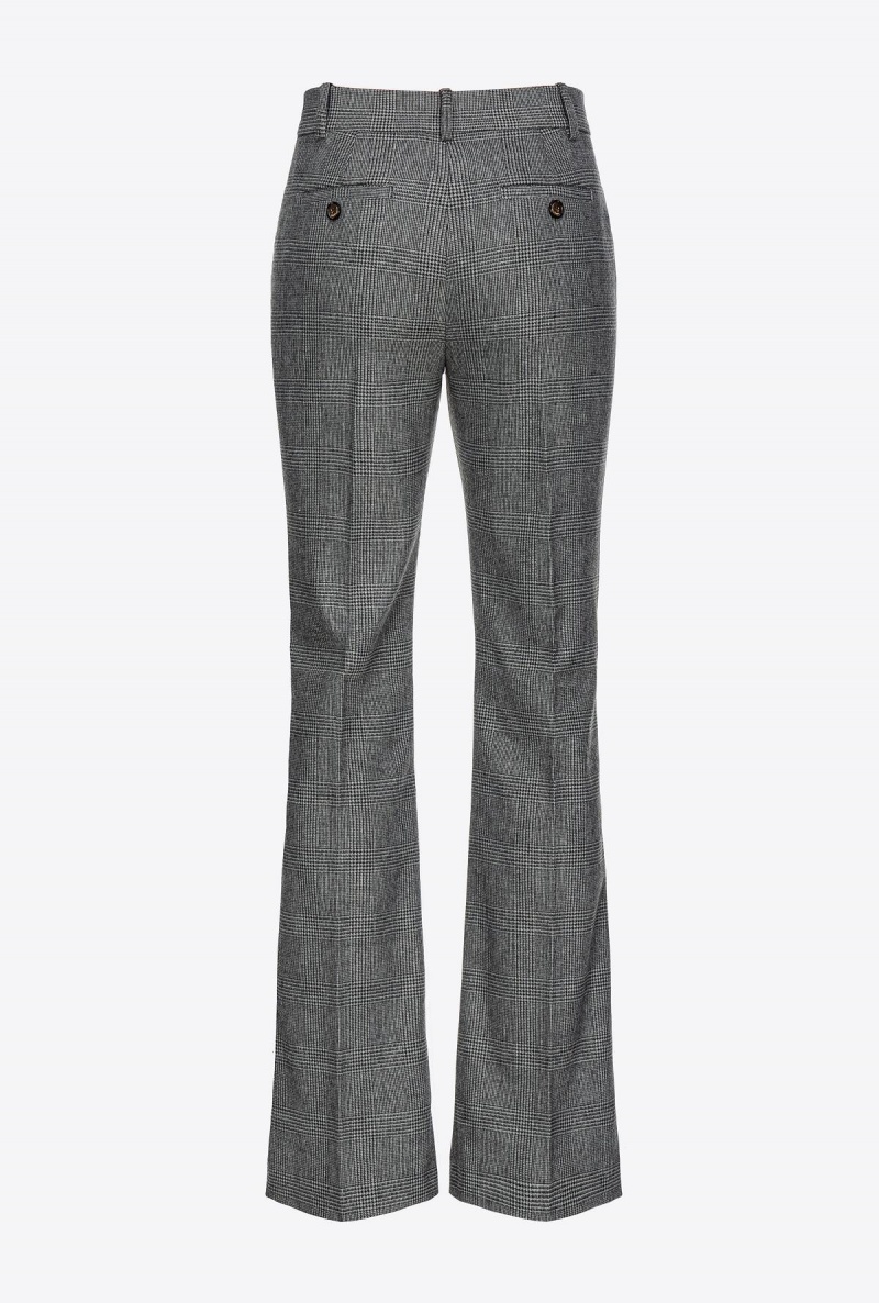 GREY/BLACK Pinko Prince-of-Wales flannel trousers | MYICD96748