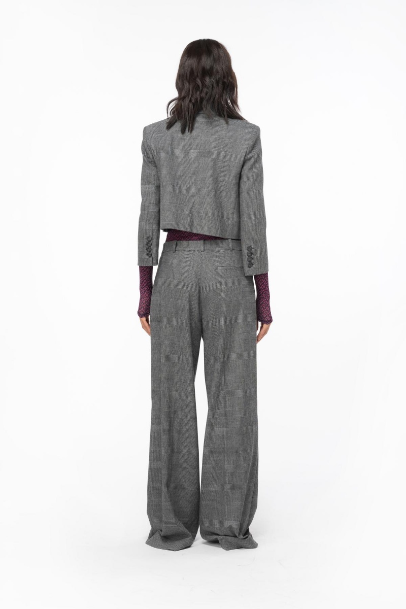 GREY/BLACK Pinko Prince-of-Wales spencer jacket | AMYWC92332