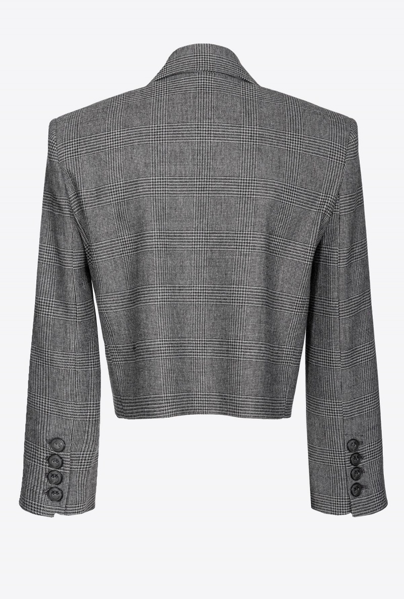 GREY/BLACK Pinko Prince-of-Wales spencer jacket | AMYWC92332