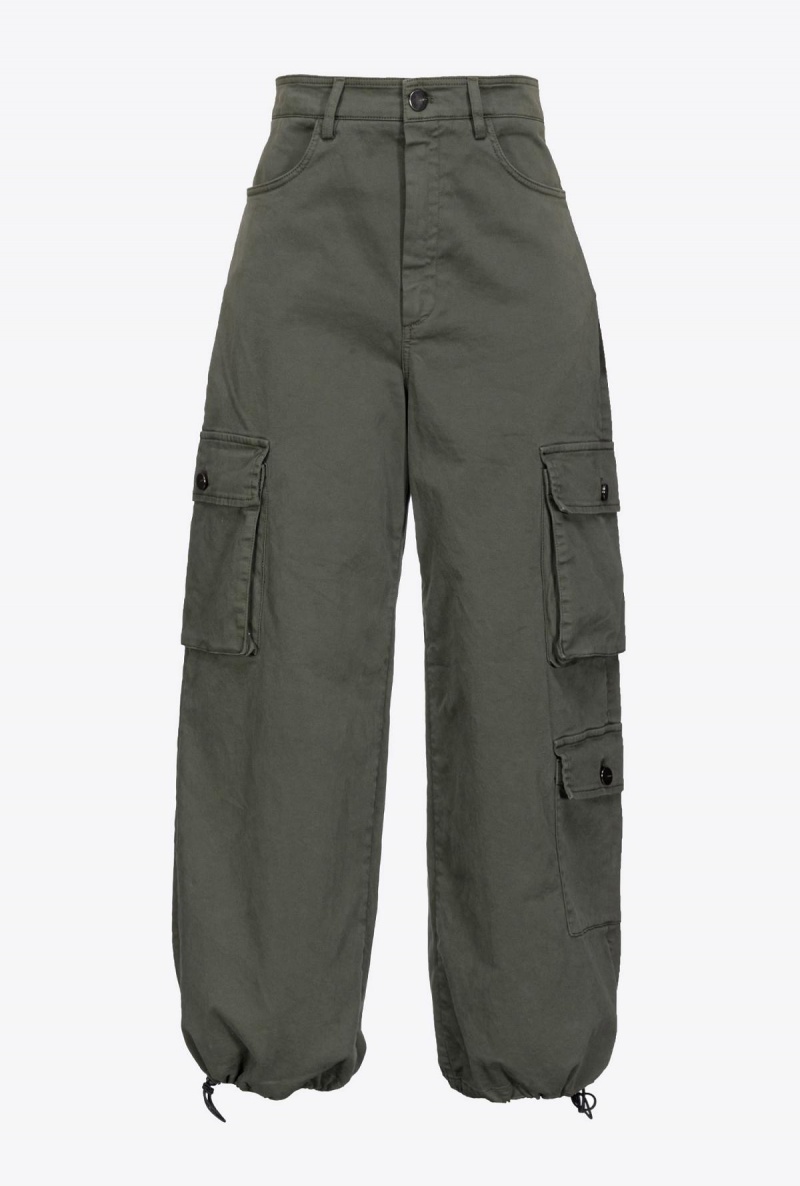 GREY-GREEN Pinko Oversized cargo trousers | MYIIZ84243