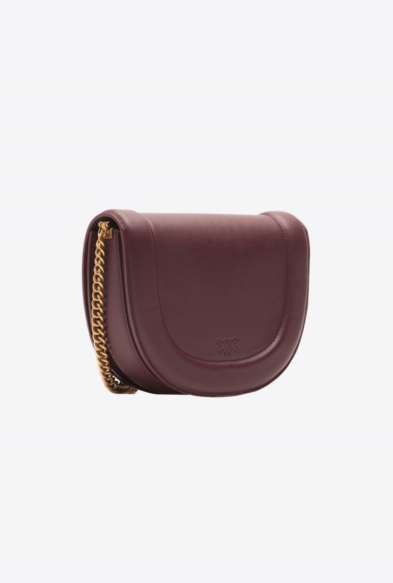 INTENSE BERRY-ANTIQUE GOLD Pinko Classic Love Bag Click Round in leather | MYCVG41537